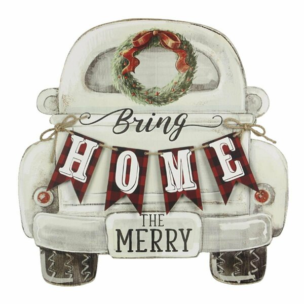 Designs-Done-Right Wood Christmas Truck with Pennant Sign DE4267616